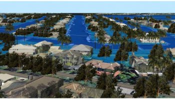 3D GIS Visualizations, Broward County, Florida: Site 2 Looking East, Flooding