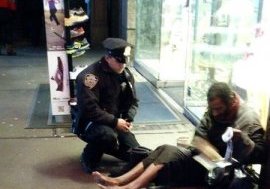 Policeman Becomes a Hero After Giving His Boots to a Homeless Man: New York City, USA